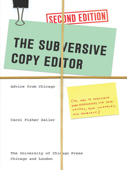 Title details for The Subversive Copy Editor by Carol Fisher Saller - Available